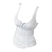 Générique Débardeurs décontractés pour Femmes Chemises boutonnées sans Manches à Encolure dégagée Chemisiers d'été côtelés à Dos Nageur Coupe Slim (Blanche,4XL)