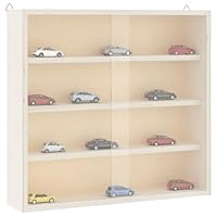Gecheer Wooden Collector's Display Case - Wall Mounted, 4 Shelves, Transparent Doors, 20kg Capacity - Home Decor Storage Solution Model4017385