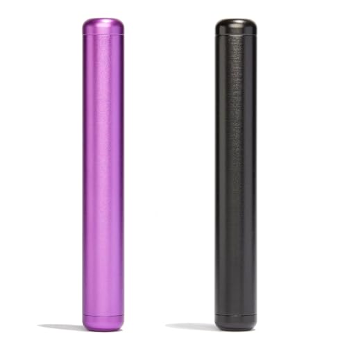 2 Piezas 110mm Tubo de Soporte para Cigarrillos, Tubo de Almacenamiento de Metal para Cigarrillos, Torpedo Funda para Cigarrillos,Tubo Apretado Cig Portaherramientas In Aleación De Aluminio (negro)