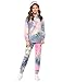 Arshiner Tie Dye Joggers for Girls-Kids Sweatsuit Long Sleeve Pullover Hooded Top and Pants Set