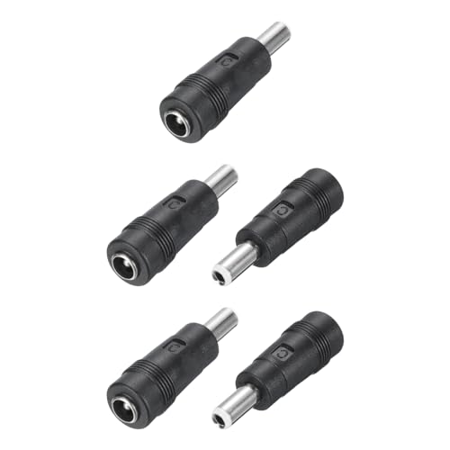 QUARKZMAN Adaptador de Conector de Corriente DC Paquete de 5 Hembra de 5.5X2.1mm a Macho de 5.5X2.5mm Conector Universal de Barril para Portátil y Router