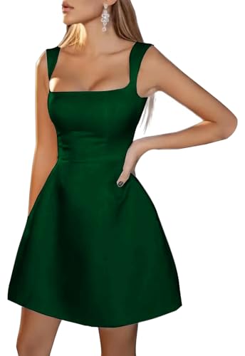 Satin Homecoming Dresses for Teens 2025 Square Neck Short Prom Dress A Line Mini Party Gown WL00146