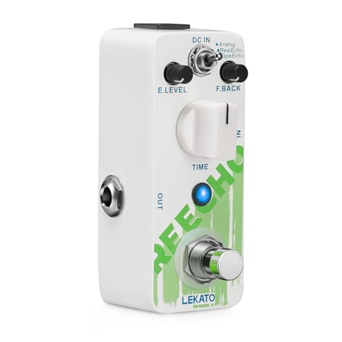LEKATO Digital Delay Guitar Pedal, Vintage Delay Guitar Effect with 3 Modes, Analog, Real Echo, Tape Echo, Mini Pedals Effect for Electric Guitar,True Bypass