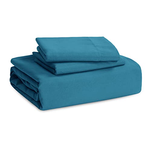 Image of Bedsure Teal Duvet Cover Queen Size - 3 Pieces Prewashed Cotton-Like Polyester Extra Soft Bedding Set, Includes 1 Duvet Cover 90x90 Inches with Zipper Closure & 2 Pillow Shams, Comforter Not Included