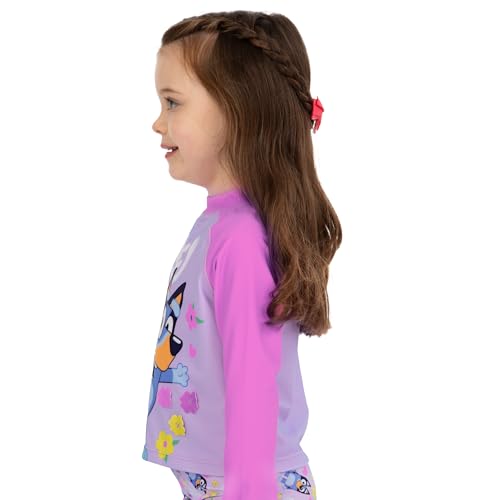 Bluey Swimsuit, Girls Bathing Suit with Frills, Long Sleeve Swimming Suit for Girls4