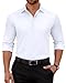 siliteelon Weißes Hemd Herren Langarmhemd Stretch Elegante Freizeithemd Regular Fit Businesshemd Büro Arbeit Anzughemd Hochzeitshemd,3XL