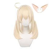 Aadesso Anime Klee Cosplay Wig Cosplay Wig with Two Elven Ears For Game Genshin Impact Cosplay Halloween Hair Wig