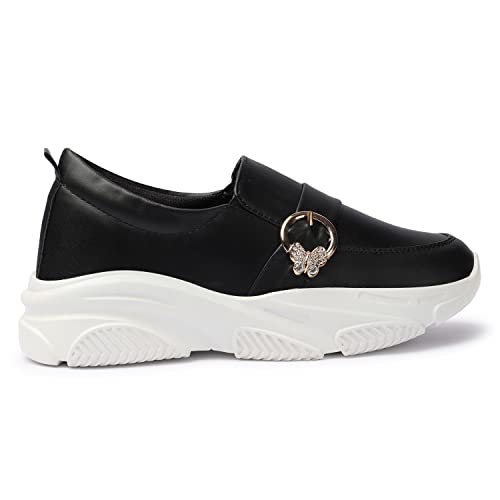 Buy ArranQue Women's Solid Shoes Without Lace Footwear (Black Size 36