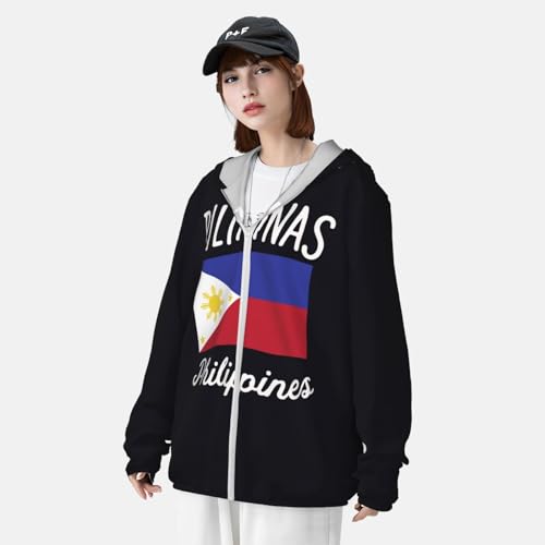 Philippines Flag Sun Protection Hoodie Long Sleeve Hooded Sun Shirt Sunscreen Clothing For Men Women4