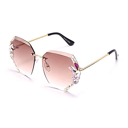 willochra Square Crystal Sunglasses Women Shades Rimless Rhinestone Sun Glasses Female diamonds Party Eyewear2
