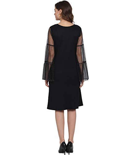 Image of OOMPH! Women's Western & Fusion wear Net A-Line Knee-Long Dress