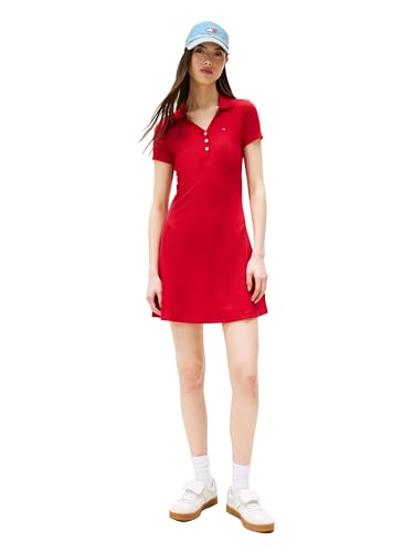 Tommy Jeans Kurzärmeliges Damen-Polokleid mit Stretch-Sommerkleid,...