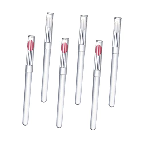 NULYLU Silicone Lip Brush Set 6 Pcs Lipstick Applicator Lid Non-slip Design for Makeup Artists