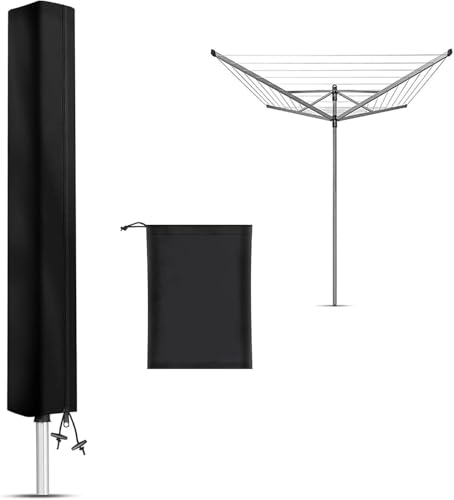 LiuHancsqd Housse de Protection pour séchoir à Linge Rotatif avec Fermeture éclair, Oxford imperméable et résistant aux intempéries (180 x 16 x 16 cm)