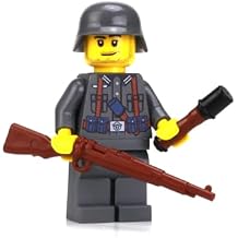 Battle Brick 1.6 Inches Tall German Kar98 WW2 Soldier Custom Minifigure | Printed in The USA | Genuine Military Minifig | Great Gift for Ages 8+ to Adult AFOL