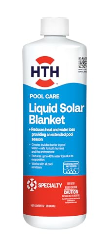 HTH 67226 Swimming Pool Care Liquid Solar Blanket, Reduces Heat & Water Loss Providing an Extended Pool Season, Helps Maintain Pool Water Temperature, Reduces Evaporation, 32oz