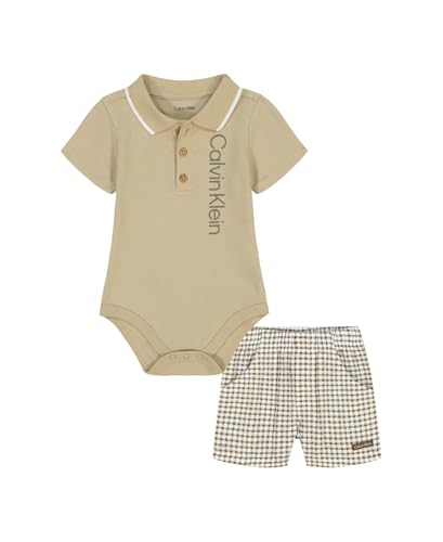 Image of Calvin Klein baby-boys 2pc Polo Short Set