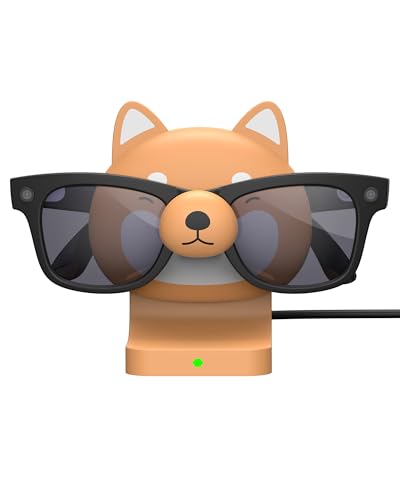 Shiba Inu Charging Station for Ray-Ban Meta Smart Glasses, Fast Charging Stand Compatible with Wayfarer, Headliner, Skylar, Oakley HSTN, Charger & Display Stand for Meta AI Glasses Original & Gen 2