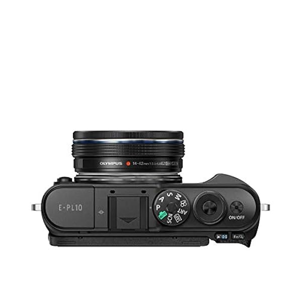 Olympus PEN E-PL10 Micro Four Thirds - Kit per Macchina Fotografica con Obiettivo 14-42 mm M.Zuiko EZ, Stabilizzazione dell'Immagine nella Custodia, Video 4K, Wi-Fi, 16 Tipi di Filtri, Nero