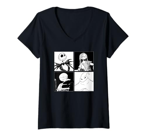 T-shirt col V femme Nightmare Before Christmas Disney imprimé graphique