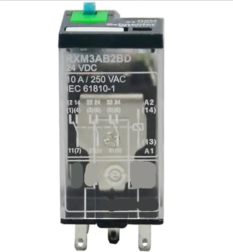 Relé intermedio 10A RXM3AB1E7 miniature de 11 pines con base de enchufe RXZE2S111M