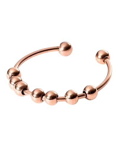 Purelei Shade Anxiety Ring (Roségold) - Fidget Wasserfester Damenring aus langlebigem Edelstahl Verstellbare Ringe von Größe 50 bis 60 Modeschmuck für deinen individuellen Look