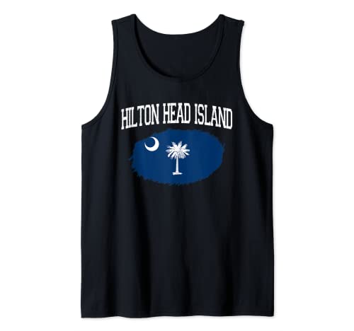 HILTON HEAD ISLAND SC SOUTH CAROLINA Bandiera Vintage Uomo Donna Canotta