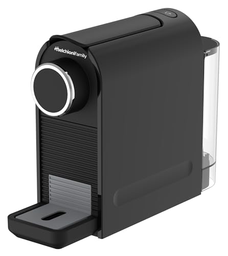 Melchioni Family | Macchina Caffè Amabile Compatibile Capsule Nespresso con Pompa 20 Bar, 2 Pulsanti Espresso Lungo e Corto, Serbatoio 0,5L, Design Compatto con Poggia Tazzina Regolabile, 1400W