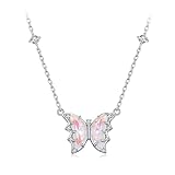 Collar de cumpleaños con Mariposas y Animales de Cristal para Mujer, joyería de Mariposa con Piedra Natal de Plata de Ley 925