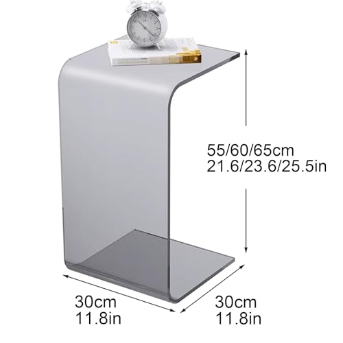 Mesa auxiliar de acrilico multiusos con acabado transparente premium 3