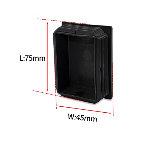 Image of Flyshop 8 Pack Black Chair Glide Inserts Plastic Plugs Rectangle Pipe Tubing End Caps 45 x 75 mm, 1-3 /4 inch x 3 inch