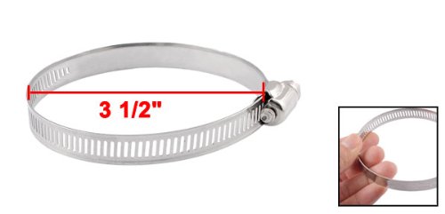 uxcell Adjustable Stainless Steel Band Turbo Hose Clamp, 65mm to 89mm