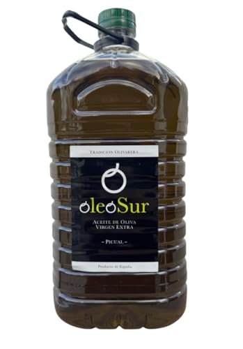Aceite de Oliva Vírgen Extra Jaén OLEOSUR – Extraído en Frío Picual, 100% Natural, AOVE Premium - Gourmet (5 Litros Garrafa) Cosecha 2025