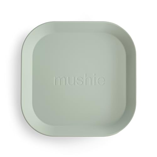 Image of mushie Square Dinnerware Plates for Kids | Made in Denmark, Set of 2 (Sage)