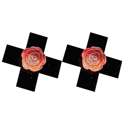 Crociata Rose Barrettes Per Femminile E Ragazze 2000 Punk Resina Clip Anime Side Forcella Tutte Le Decorazioni Per Capelli Corrispondenti 1/2pcs