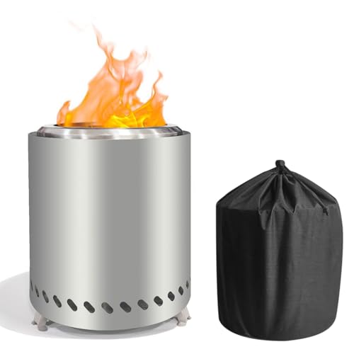 Mini braciere per esterni, senza fumo, per giardino, caminetto da tavolo per esterni, con custodia, piccolo braciere per pellet, legno, balcone, terrazza e giardino, ideale per barbecue (16 x 16 x