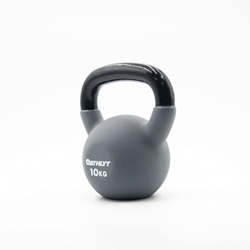 Athlyt Kettlebell en néoprène Unisexe, Gris, 10 kg – Image 3