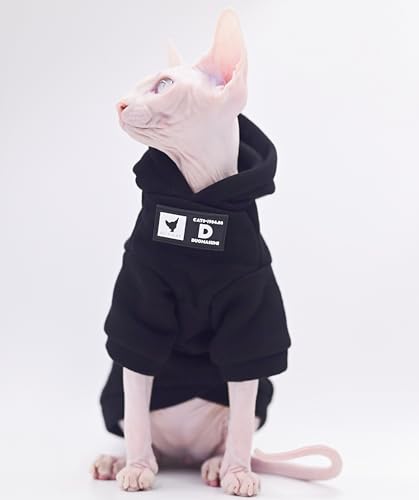 Hairless Cat Clothes Warm with Fleece Soft Winter Cat Apparel for Sphynx Cats, Devon Rex Cats,Cornish Cats (XX-Large)