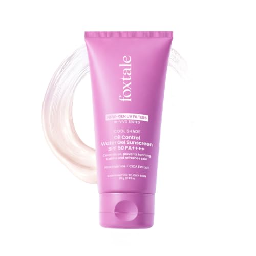 Image of Foxtale Ice-Burst Gel Sunscreen SPF 50 PA++++ for Oily Skin, In-Vivo Tested & 100% New-Gen UV Filters | Prevents Tan, Controls oil, & Mattefies | Lightweight, Non-Greasy, No White Cast | For Men & Women 80ml