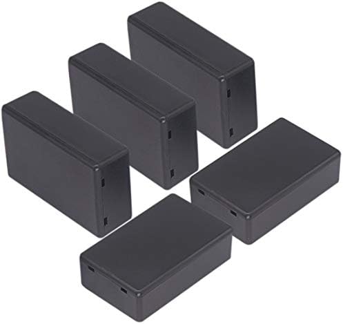 Zulkit 5Pcs Project Boxes ABS Plastic Electrical Project Case Power Junction Box Black 3.15 x 1.97 x 1.02 inch (80 x 50 x 26 mm)
