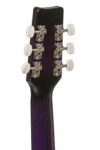 Image of Intern 38 Inch Acoustic Guitar for Beginners with Bag, Strap, Strings, Picks & String Winder | Cutaway Design | Steel String Guitar for Kids & Adults. (Purple)