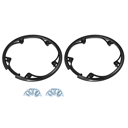 Cache-moyeux 48 dents 10 cm noir à 5 trous pour jante de voiture lot de 2