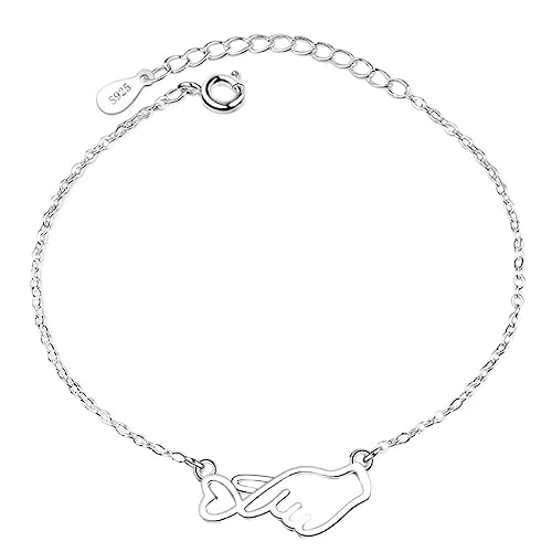 Bracelet amour sans fin argent résistant au ternissement pour femme