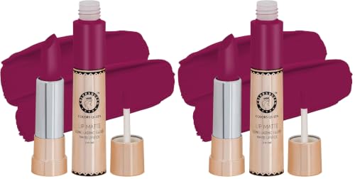 Image of Colors Queen 2 in 1 Matte Lipstick | Lip Matte | Long Lasting Gloss, Waterproof, Non Transferable| (36 - Hot Magenta 8g) (Pack of 2)