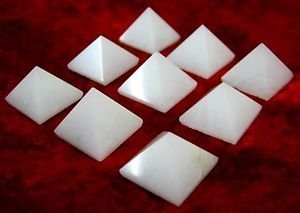 CRYSTALMIRACLE Lot Of 9 White Agate Loose mini Pyramids Crystal healing energy gift Feng Shui