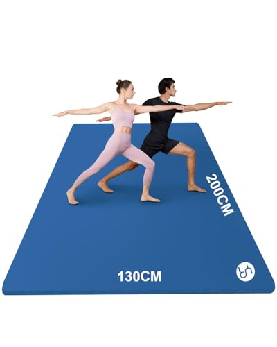RYTMAT Yogamatta Stor Yoga Mat XXL 200×120×1,0cm NBR Träningsmatta Tjock Gymnastikmatta för Yoga Pilates Fitness med Yogamatta Väska