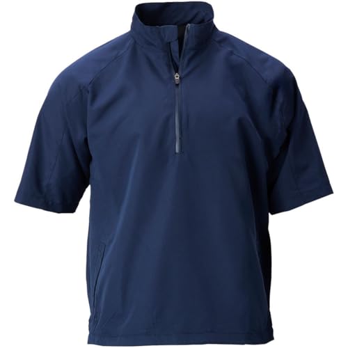 Tgw Men'S Vapor Short Sleeve Golf Rain Shirt Jacket Pullover For Golfing Navy L