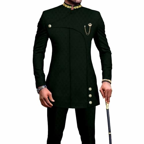 Ensemble Africain Vert XXL : fini les costumes inconfortables avec ce Dashiki de mariage