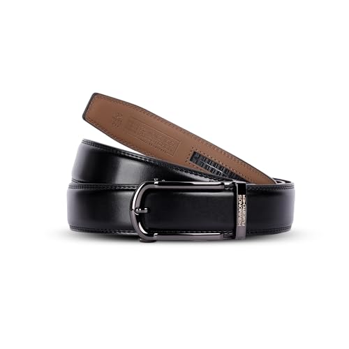HAMMONDS FLYCATCHER Men's Black Leather Belt with Auto Brease Black - Image 2