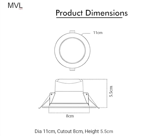 Image of MVL Light Mvl 9 Watt 9 In 1 Multicolour Led Ceiling Down Light (Red /Pink /Blue /Yellow /Violet /Green /Sky Blue /White,Aluminium) Pack Of 4